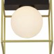 21337-006 Gold & Black Semi Flush with White Glass