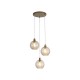 79137-006 Matt Gold 3 Light Cluster Pendant with Champagne Swirled Glass