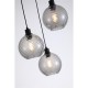79138-006 Matt Black 3 Light Cluster Pendant with Smoked Swirled Glass