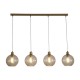 79139-006 Matt Gold 4 Light over Island Fitting with Champagne Swirled Glass