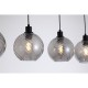 79140-006 Matt Black 4 Light over Island Fitting with Smoked Swirled Glass