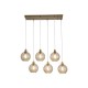 79141-006 Matt Gold 6 Light over Island Fitting with Champagne Swirled Glass