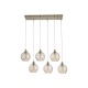 79141-006 Matt Gold 6 Light over Island Fitting with Champagne Swirled Glass