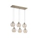 79141-006 Matt Gold 6 Light over Island Fitting with Champagne Swirled Glass