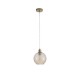79143-006 Matt Gold Pendant with Champagne Swirled Glass