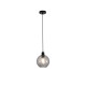 79144-006 Matt Black Pendant with Smoked Swirled Glass