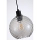 79144-006 Matt Black Pendant with Smoked Swirled Glass