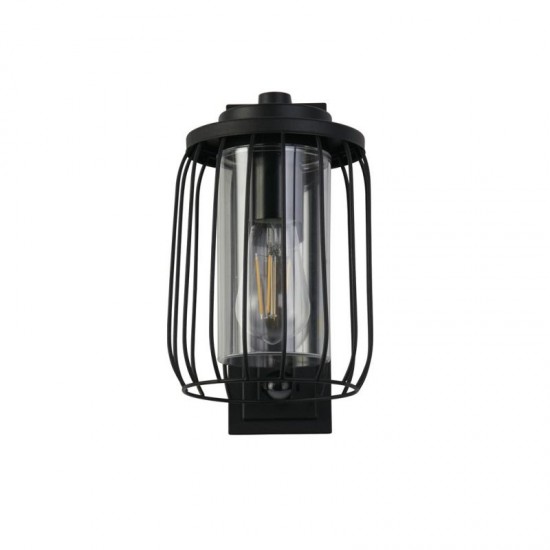 75497-006 Black PIR Wall Lamp with Clear Diffuser