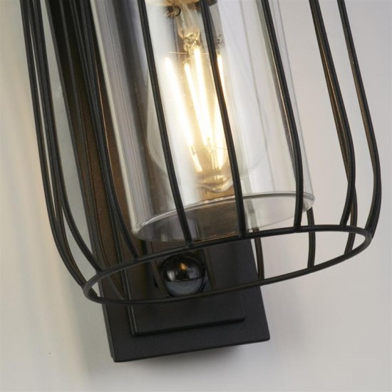 75497-006 Black PIR Wall Lamp with Clear Diffuser