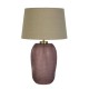 75533-006 Pink Glass Table Lamp with Natural Linen Shade