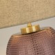75533-006 Pink Glass Table Lamp with Natural Linen Shade