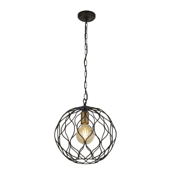59555-006 Matt Black and Gold Single Globe Pendant 59555-006 Matt Black and Gold Single Globe Pendant