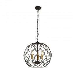 59556-006 Matt Black & Gold 3 Light Pendant