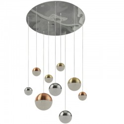 59558-006 Multicolored 9 Light LED Cluster Pendant with Crystal