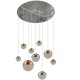 59558-006 Multicolored 9 Light LED Cluster Pendant with Crystal