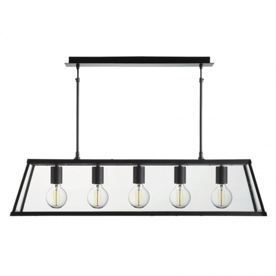 33004-006 Matt Black 5 Light over Island Fitting