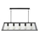 33004-006 Matt Black 5 Light over Island Fitting
