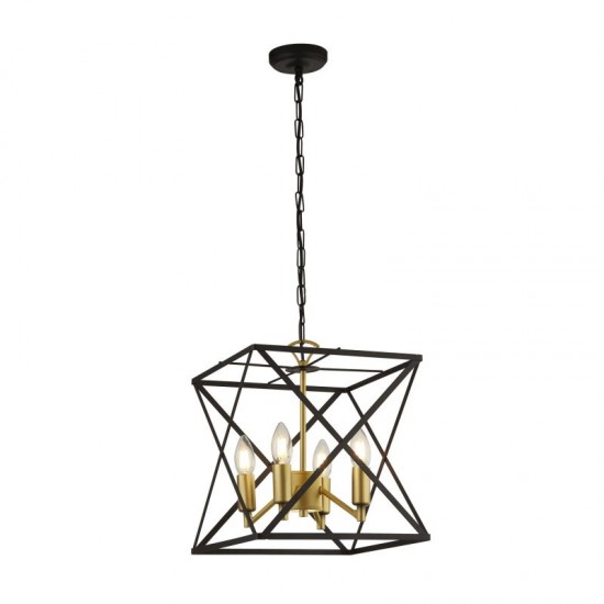 59563-006 Black and Gold 4 Light Cage Pendant 59563-006 Black and Gold 4 Light Cage Pendant