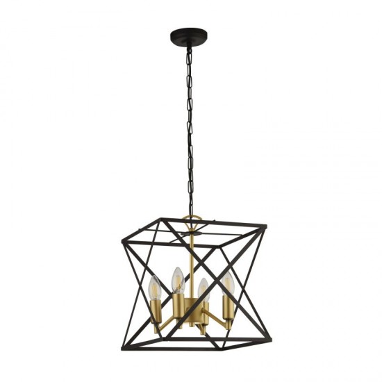 59563-006 Black and Gold 4 Light Cage Pendant 59563-006 Black and Gold 4 Light Cage Pendant