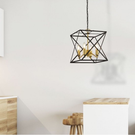 59563-006 Black and Gold 4 Light Cage Pendant 59563-006 Black and Gold 4 Light Cage Pendant