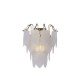 79167-006 Satin Brass Wall Lamp with Frosted Feather Glass