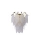 79167-006 Satin Brass Wall Lamp with Frosted Feather Glass