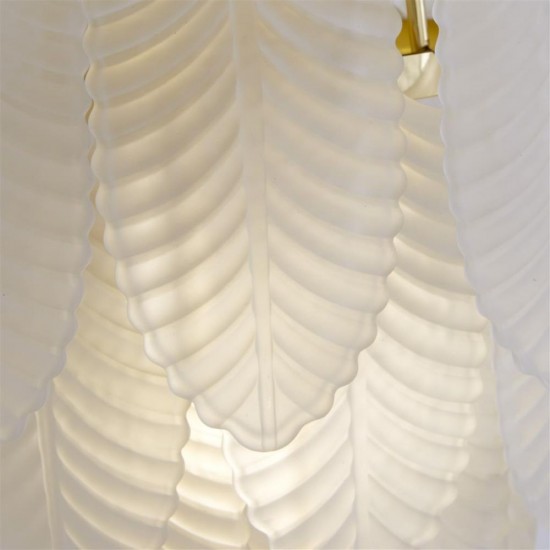 79167-006 Satin Brass Wall Lamp with Frosted Feather Glass
