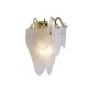 79167-006 Satin Brass Wall Lamp with Frosted Feather Glass
