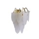 79167-006 Satin Brass Wall Lamp with Frosted Feather Glass