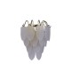 79167-006 Satin Brass Wall Lamp with Frosted Feather Glass