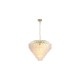 78940-006 Satin Brass 10 Light Pendant with Frosted Feather Glass