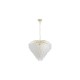 78940-006 Satin Brass 10 Light Pendant with Frosted Feather Glass
