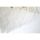 79168-006 Satin Brass 6 Light Pendant with Frosted Feather Glass