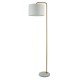 55094-006 Antique Gold & White Marble Floor Lamp with White Shade