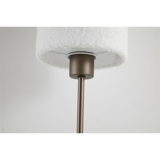 79172-006 Latte Table Lamp with White Plush Shade