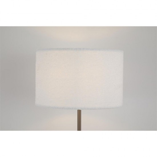 79173-006 Latte Floor Lamp with White Plush Shade