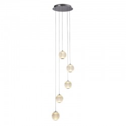 71983-006 Chrome 5 Light LED Cluster Pendant with Clear Acrylic 71983-006 Chrome 5 Light LED Cluster Pendant with Clear Acrylic