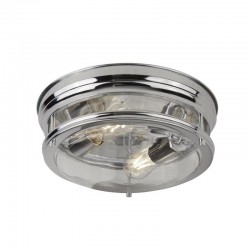 55102-006 Bathroom Chrome 2 Light Flush with Clear Glass 55102-006 Bathroom Chrome 2 Light Flush with Clear Glass