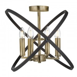 53836-006 Bronze & Brown 4 Light Semi Flush