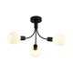 79183-006 Black 3 Light Semi Flush with Decorative Opal Glass