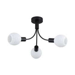 79183-006 Black 3 Light Semi Flush with Decorative Opal Glass