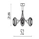 79183-006 Black 3 Light Semi Flush with Decorative Opal Glass