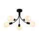 79184-006 Black 5 Light Semi Flush with Decorative Opal Glass