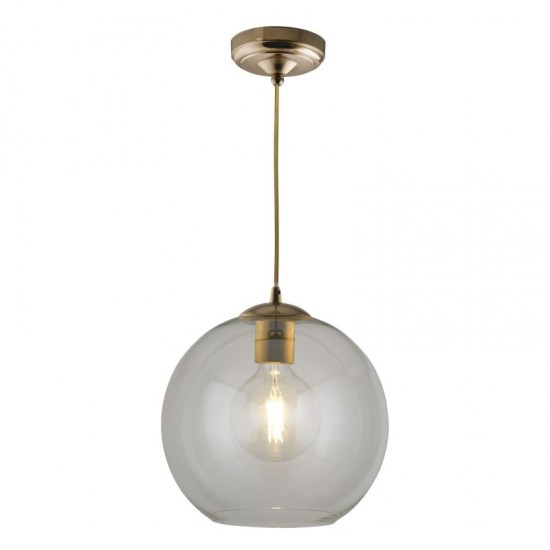 54933-006 - Free LED Big Globe Bulb Included - Antique Brass Globe Pendant ∅ 30 cm