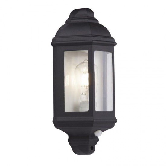 54996-006 Black Half Lantern PIR Wall Lamp