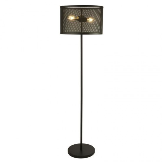 55001-006 Black Mesh 2 light Floor Lamp