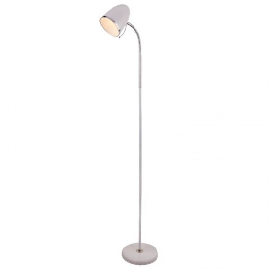 55055-006 White & Chrome Floor Lamp