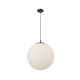 55131-006 Matt Black Globe Pendant with Opal Glass