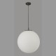 55131-006 Matt Black Globe Pendant with Opal Glass