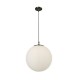 55132-006 Matt Black Globe Pendant with Opal Glass